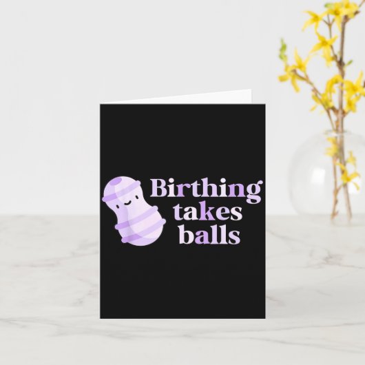 Birthing Takes Peanut Ball Labor And Delivery Nurs カード (黄色い花)