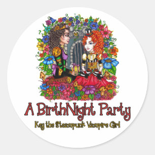 BirthNightのパーティーのステッカー ラウンドシール