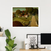 "Birthplace of Herbert Hoover" by Grant Wood ポスター (ホームオフィス)