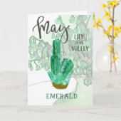 Birthstoneおよび花との5月の誕生日 カード (黄色い花)