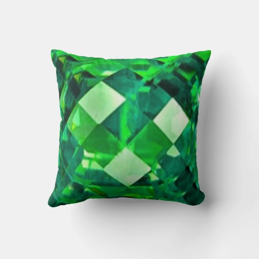Birthstoneの緑のエメラルドの宝石 クッション (裏面)