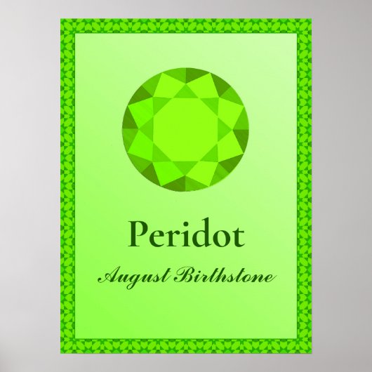 Birthstoneイラストレーションfor威厳がある - Peridot Poster ポスター (正面)