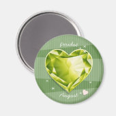 Birthstonesの威厳があるなペリドットのオリーブ色のハート マグネット (正面/裏面)