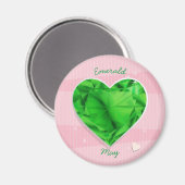 Birthstonesはエメラルドグリーンのハートよろしいです マグネット (正面/裏面)