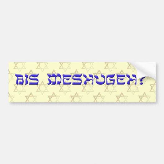 Bis Meshugehか。 バンパーステッカー (正面)