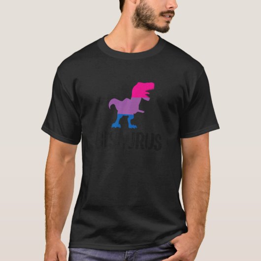 Bisaurus Dinosaur Rex Bisexual Pride Flag Bi Pride Tシャツ (正面)