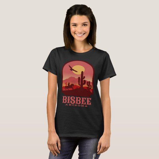Bisbee Arizona Cacti and Sunset Tシャツ (正面フル)
