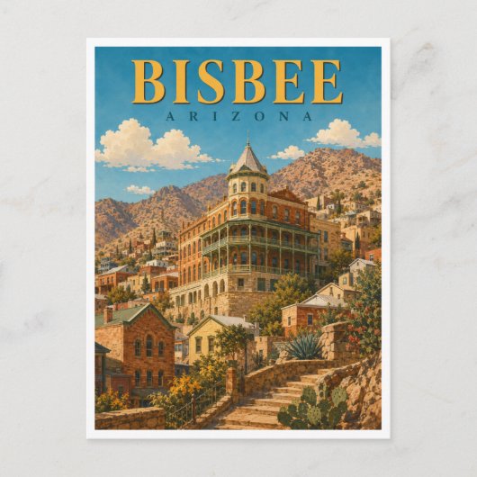 Bisbee Arizona Copper Queen GeoSaga ポストカード (正面)