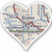 Bisbee AZの地図 シール (正面)