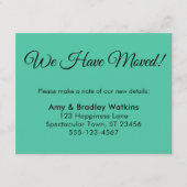 Biscay Greenエレガント新しいアドレスを移動した エンクロージャーカード (正面)