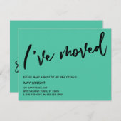 Biscay Green新カジュアルしいアドレスカードを移動した ノートカード (正面/裏面)