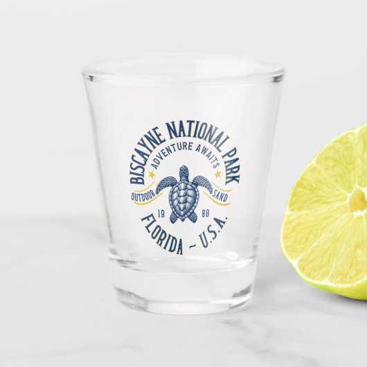 Biscayne Lagoon Reserve Florida ショットグラス (正面)