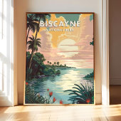 Biscayne National Park Poster Art Print, Retro Nat ポスター