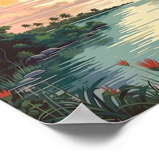 Biscayne National Park Poster Art Print, Retro Nat ポスター (角)