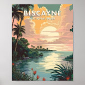 Biscayne National Park Poster Art Print, Retro Nat ポスター (正面)