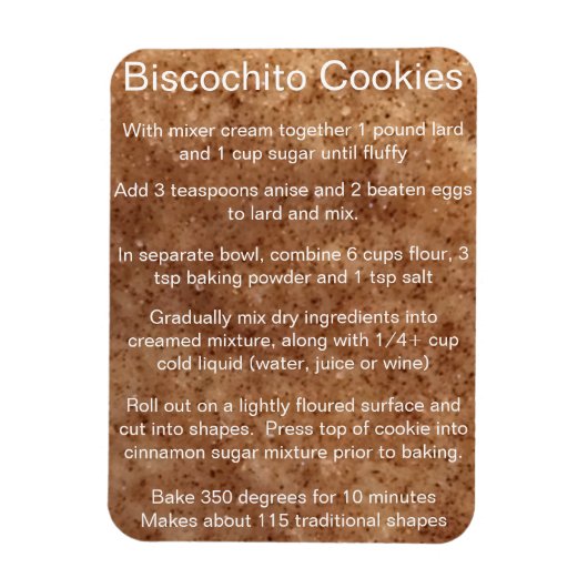 Biscochito New Mexico's official cookie recipe マグネット (縦)