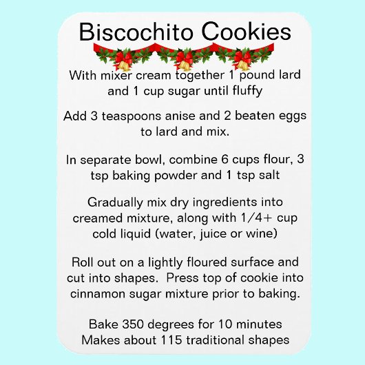 Biscochito New Mexico's official cookie recipe マグネット