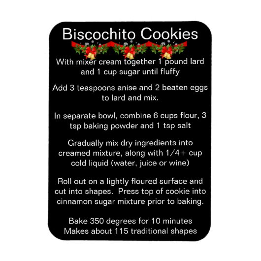 Biscochito New Mexico's official cookie recipe マグネット (縦)