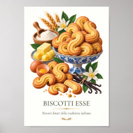 Biscotti Esse – Vintage Italian Dessert ポスター