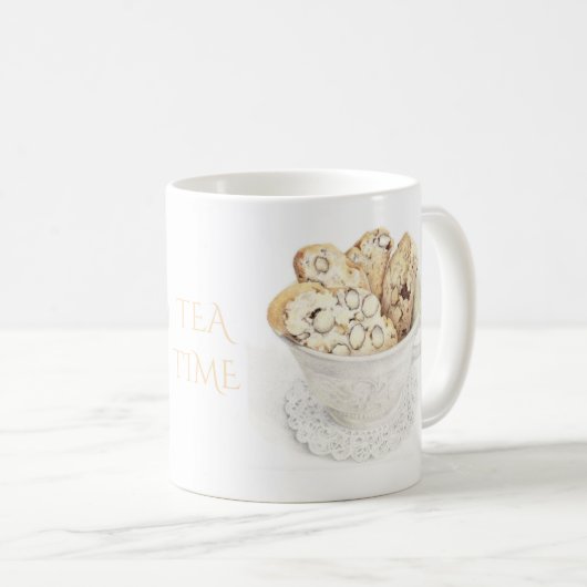 BISCOTTI "TEA TIME" ホワイトマグ コーヒーマグカップ (正面右)