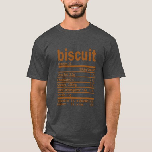 Biscuit Nutrition Facts Funnyhanksgiving Food gift Tシャツ (正面)