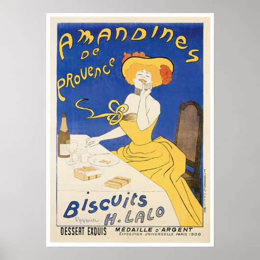 Biscuits Amandines Vintage Food Ad Art ポスター (正面)