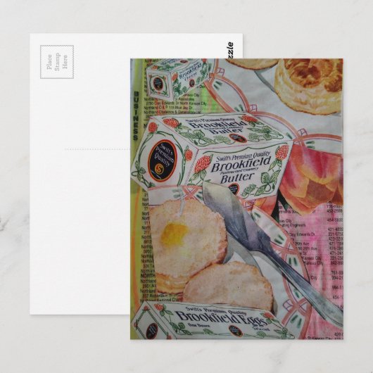 biscuits butter eggs Collage  ポストカード (正面/裏面)