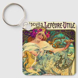 Biscuits Lefevre-Utile by Alphonseミュシャ(1896) キーホルダー