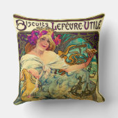 Biscuits Lefevre-Utile by Alphonseミュシャ(1896) クッション (裏面)