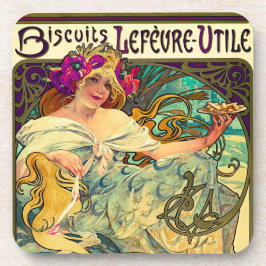 Biscuits Lefevre-Utile by Alphonseミュシャ(1896) コースター