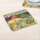 Biscuits Lefevre-Utile by Alphonseミュシャ(1896) スクエアペーパーコースター (アングル)