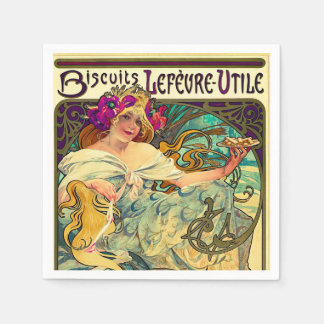 Biscuits Lefevre-Utile by Alphonseミュシャ(1896) スタンダードカクテルナプキン