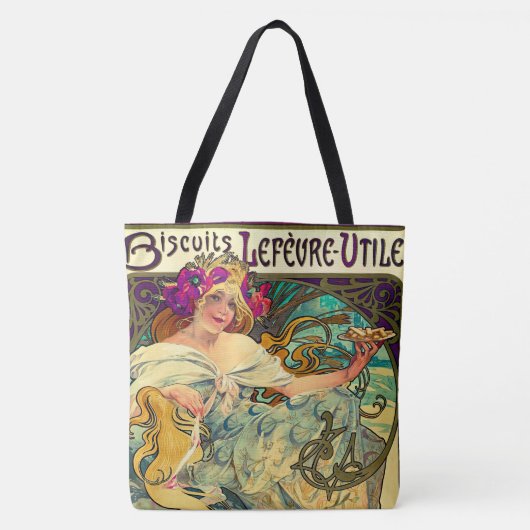 Biscuits Lefevre-Utile by Alphonseミュシャ(1896) トートバッグ (正面)