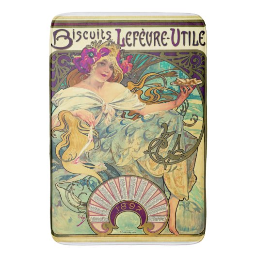 Biscuits Lefevre-Utile by Alphonseミュシャ(1896) バスマット (正面縦)