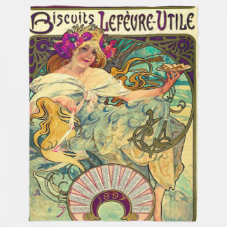 Biscuits Lefevre-Utile by Alphonseミュシャ(1896) フリースブランケット