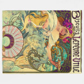 Biscuits Lefevre-Utile by Alphonseミュシャ(1896) フリースブランケット (正面(横))