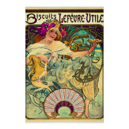 Biscuits Lefevre-Utile by Alphonseミュシャ(1896) ポスター