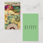 Biscuits Lefevre-Utile by Alphonseミュシャ(1896) 名刺 (正面/裏面)