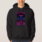 Bisexual And Goth Gothic Emo Bat Pride LGBTQ Hallo パーカ (正面)