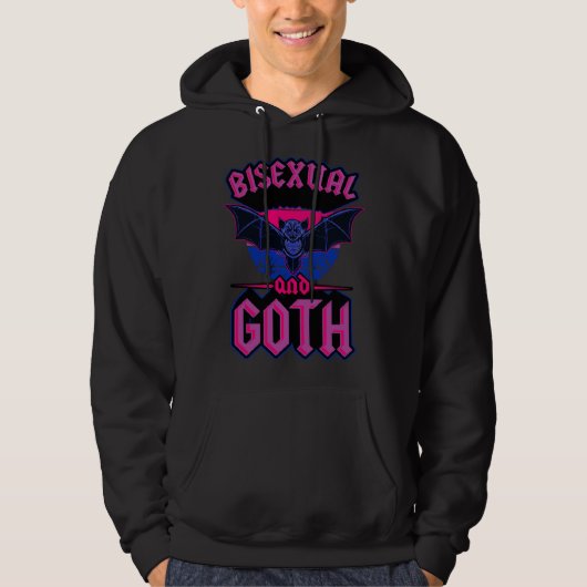 Bisexual And Goth Gothic Emo Bat Pride LGBTQ Hallo パーカ (正面)