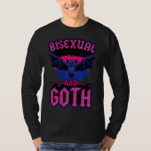 Bisexual And Goth Gothic Emo Bat Pride LGBTQ Hallo Tシャツ (正面)