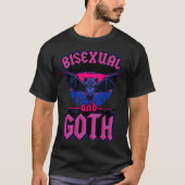 Bisexual And Goth Gothic Emo Bat Pride LGBTQ Hallo Tシャツ (正面)