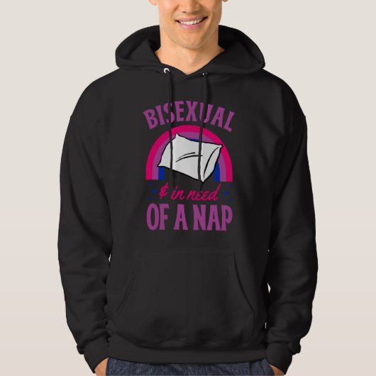 Bisexual And In Need Of A Nap Bisexual Pride Quote パーカ (正面)