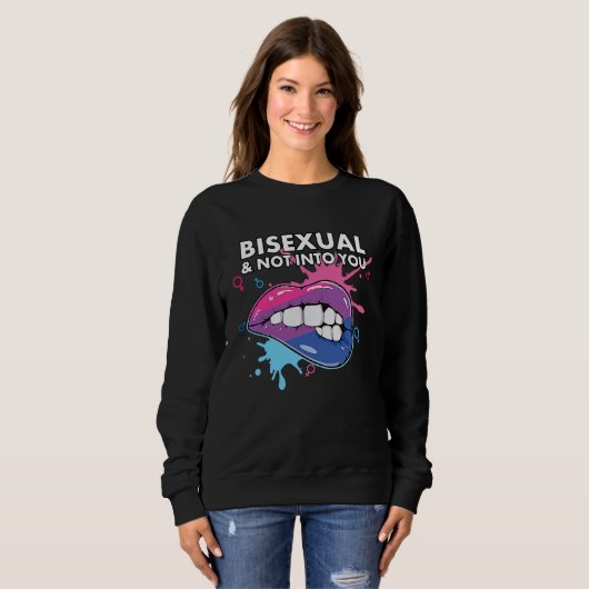 Bisexual And Not into You Rainbow Pride Bisexualit スウェットシャツ (正面フル)
