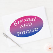 Bisexual and Proud  楕円形シール (封筒)