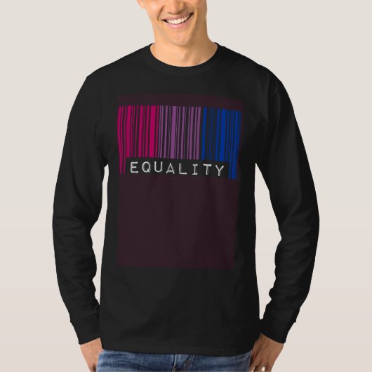 Bisexual Barcode Pride Equality Queer Aesthetic LG Tシャツ (正面)