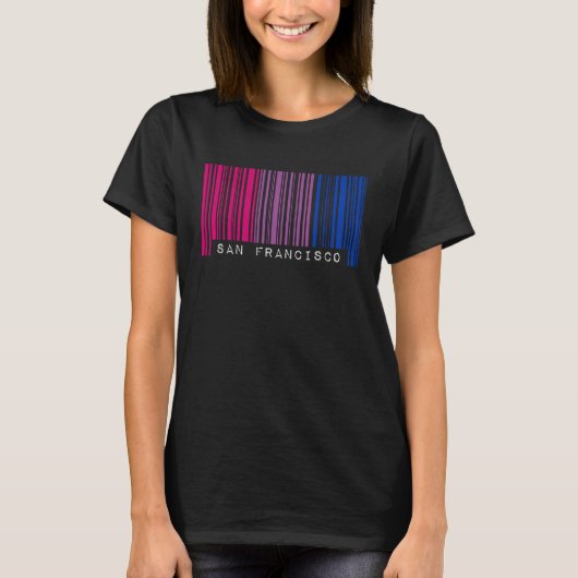 Bisexual Barcode Pride San Francisco California Qu Tシャツ (正面)