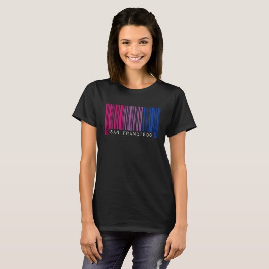 Bisexual Barcode Pride San Francisco California Qu Tシャツ (正面フル)