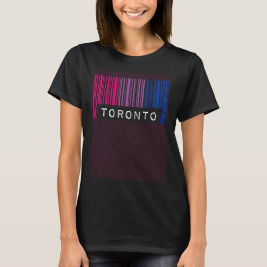 Bisexual Barcode Pride Toronto Canada Queer Aesthe Tシャツ (正面)