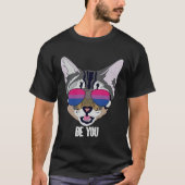 Bisexual Be You Bi Pride Cat Tシャツ (正面)